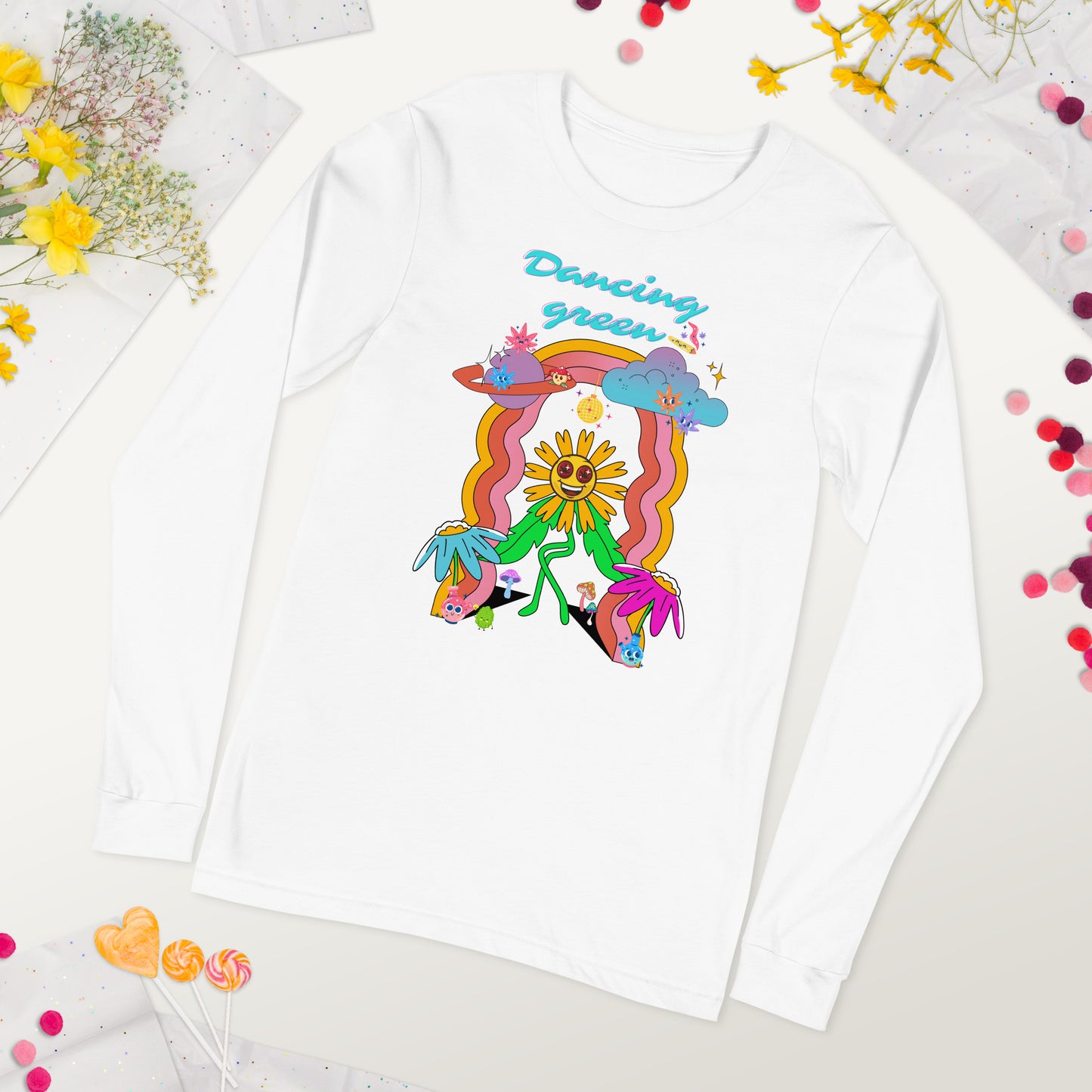 Dancing Green Unisex Long Sleeve Tee
