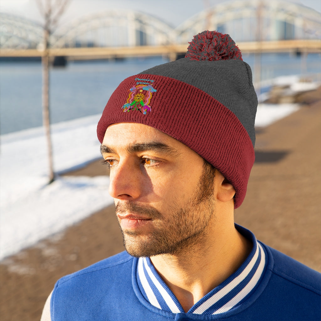 Dancing Green Pom Pom Beanie