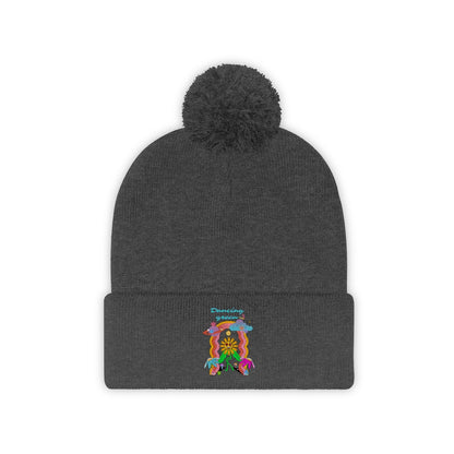 Dancing Green Pom Pom Beanie