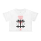 Regis Marcellus Women's Rights (black seams)AOP Crop Tee