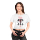 Regis Marcellus Women's Rights (black seams)AOP Crop Tee