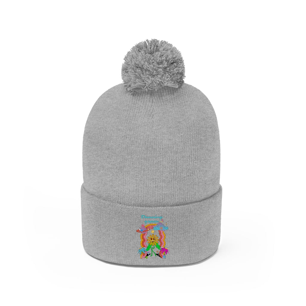 Dancing Green Pom Pom Beanie