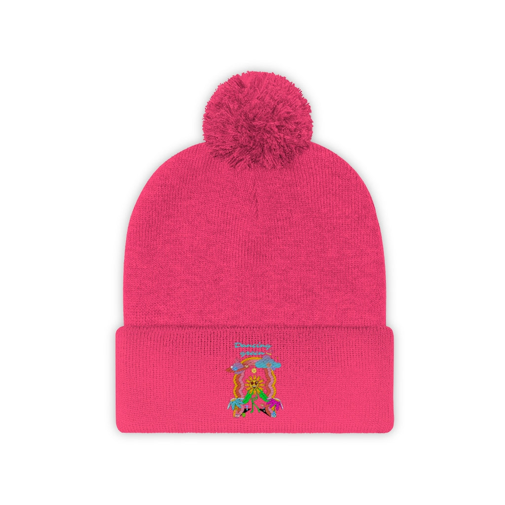 Dancing Green Pom Pom Beanie