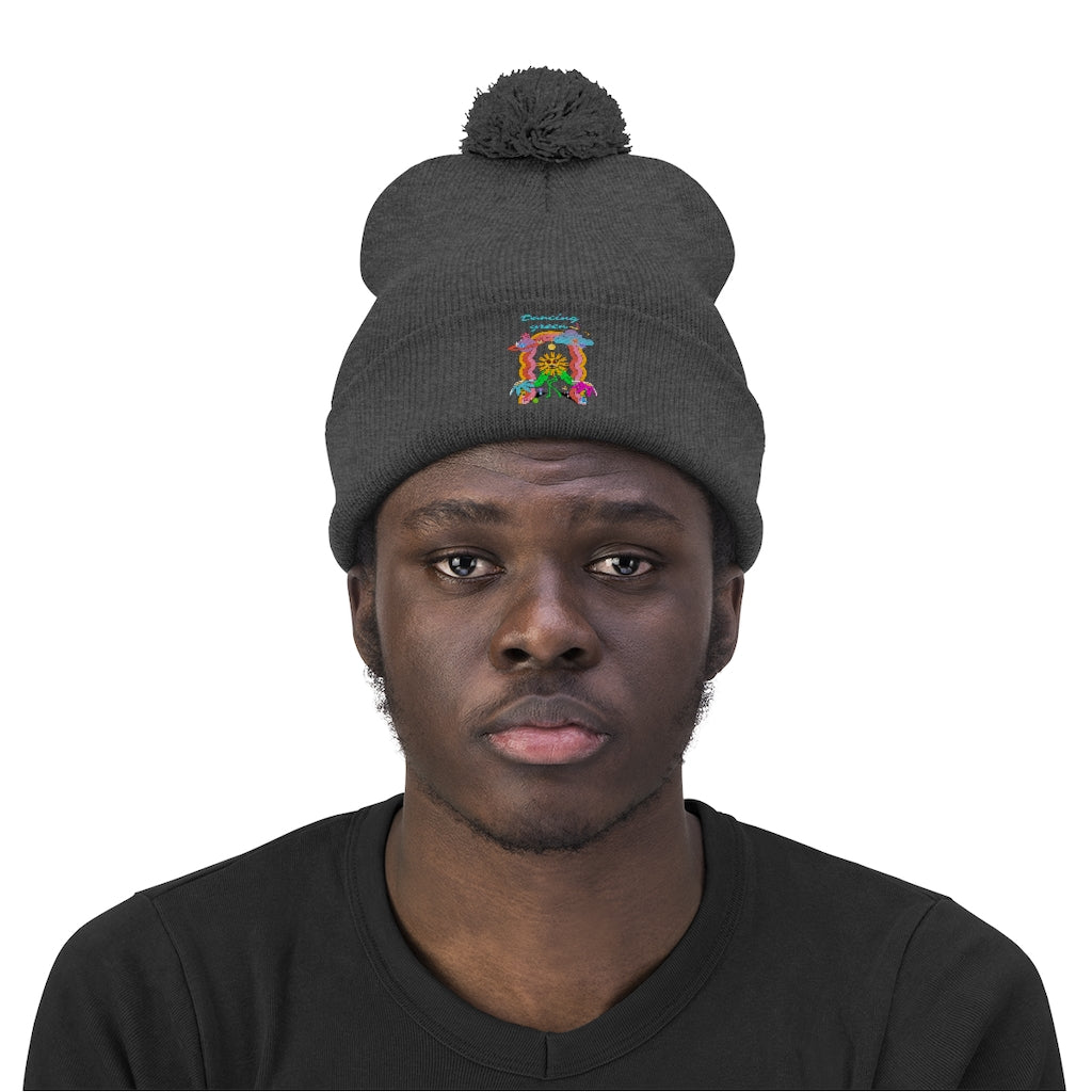Dancing Green Pom Pom Beanie