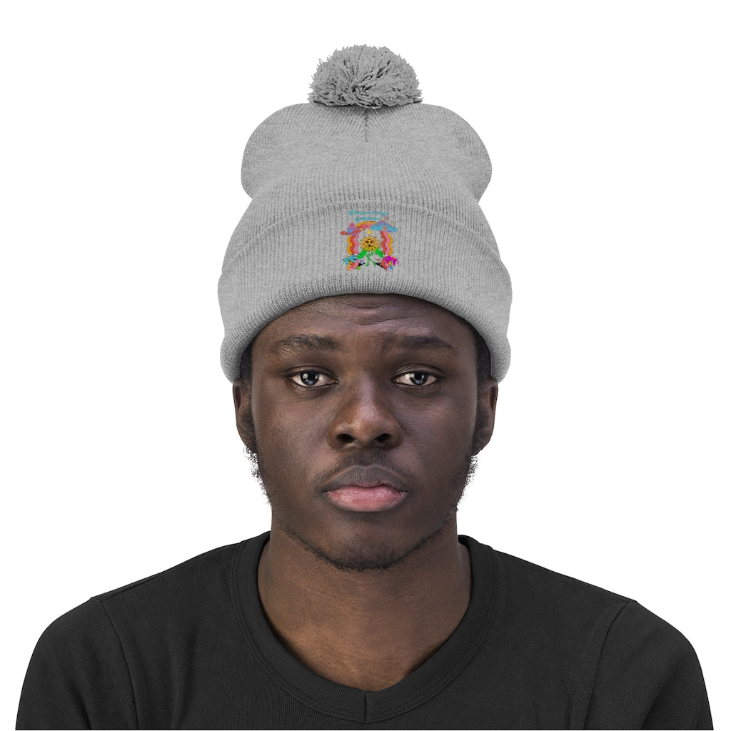 Dancing Green Pom Pom Beanie