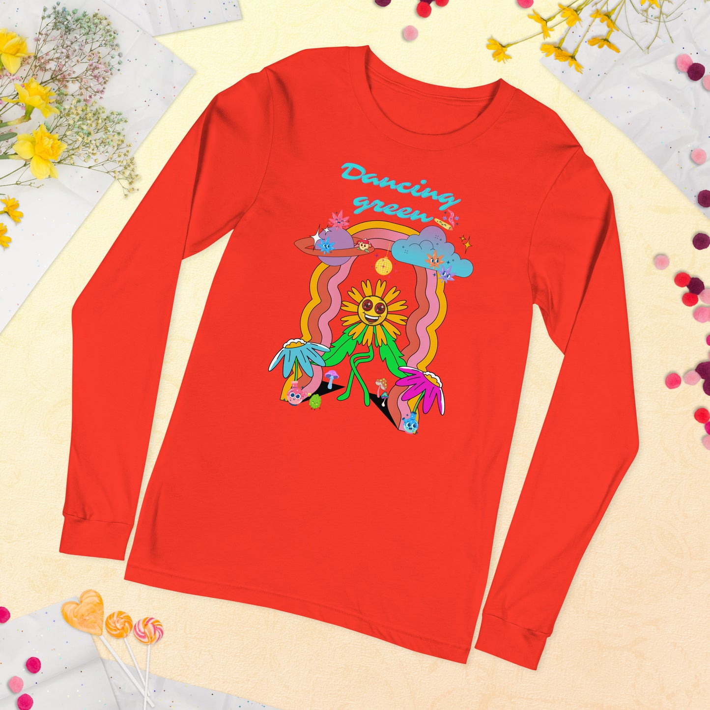 Dancing Green Unisex Long Sleeve Tee