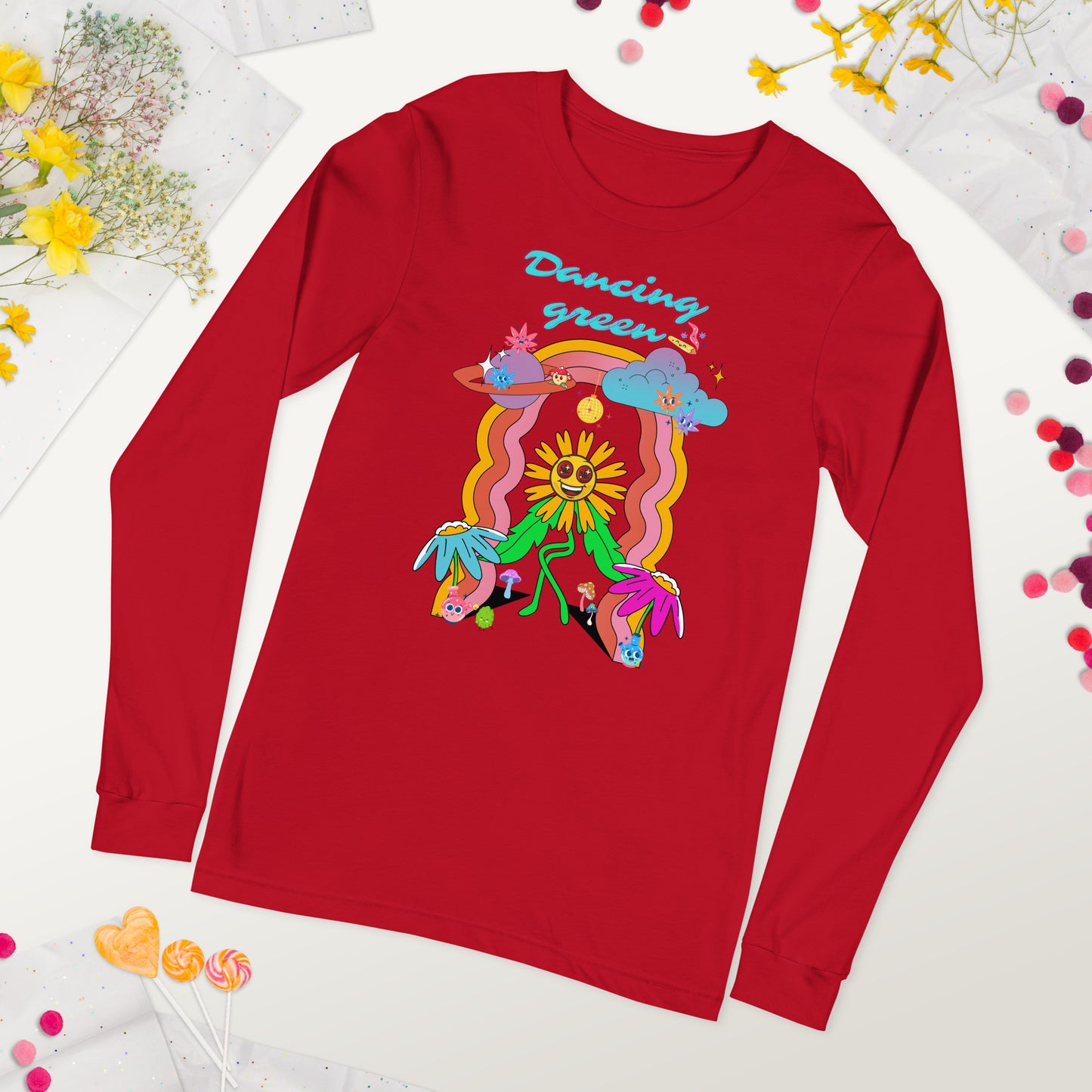 Dancing Green Unisex Long Sleeve Tee