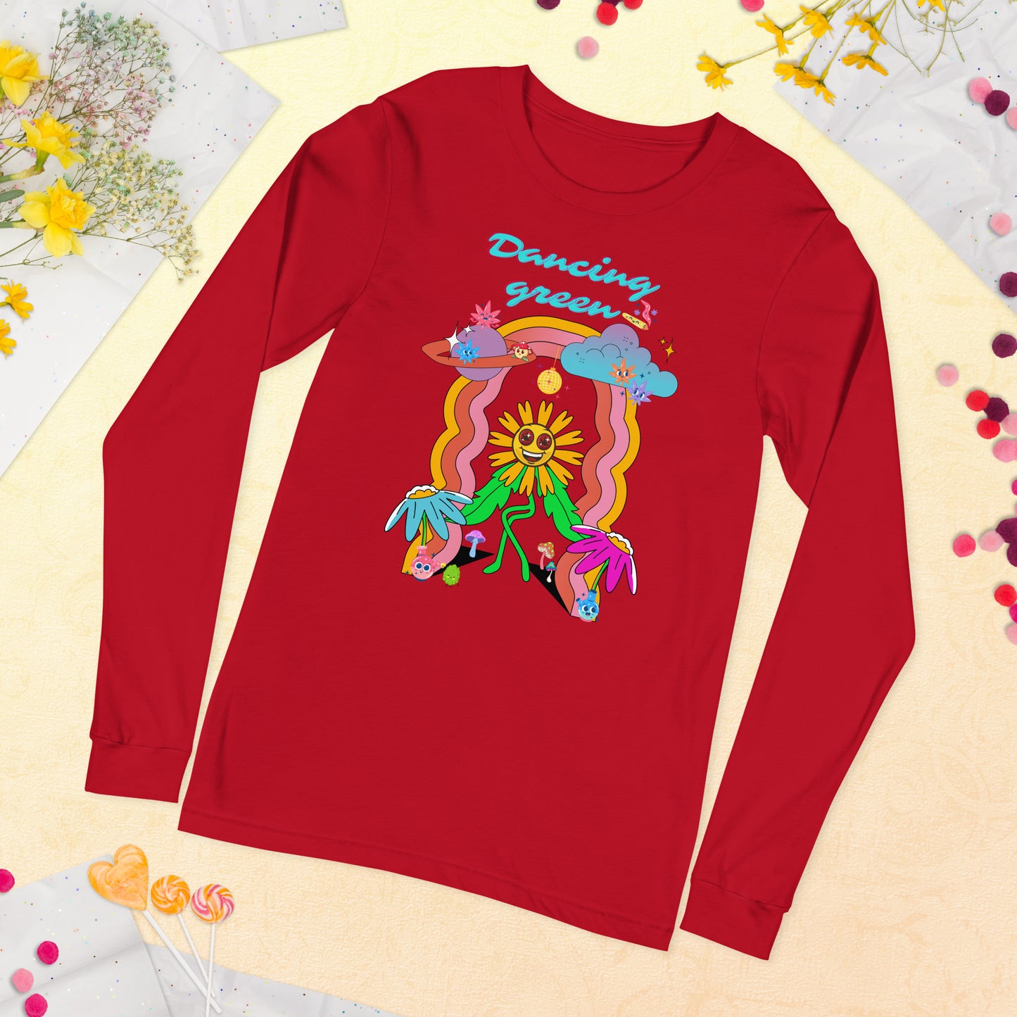 Dancing Green Unisex Long Sleeve Tee