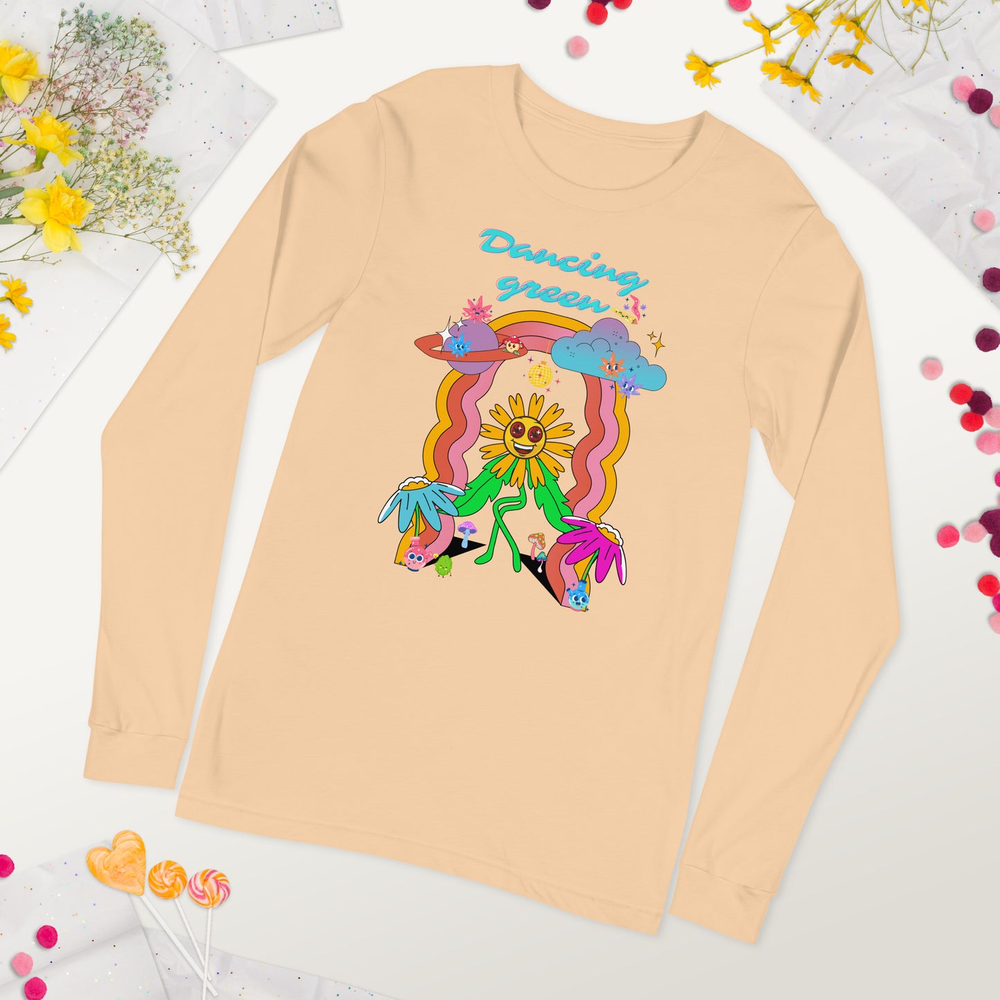 Dancing Green Unisex Long Sleeve Tee