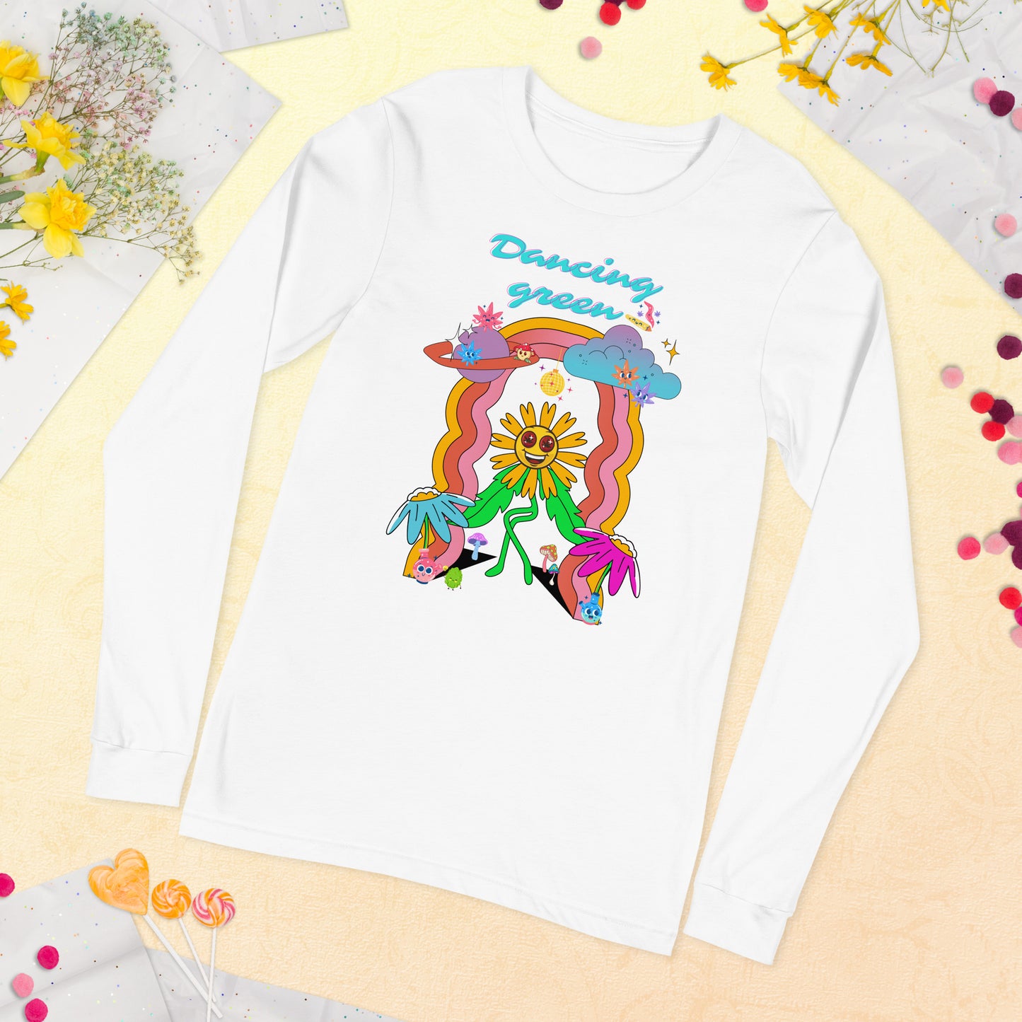 Dancing Green Unisex Long Sleeve Tee